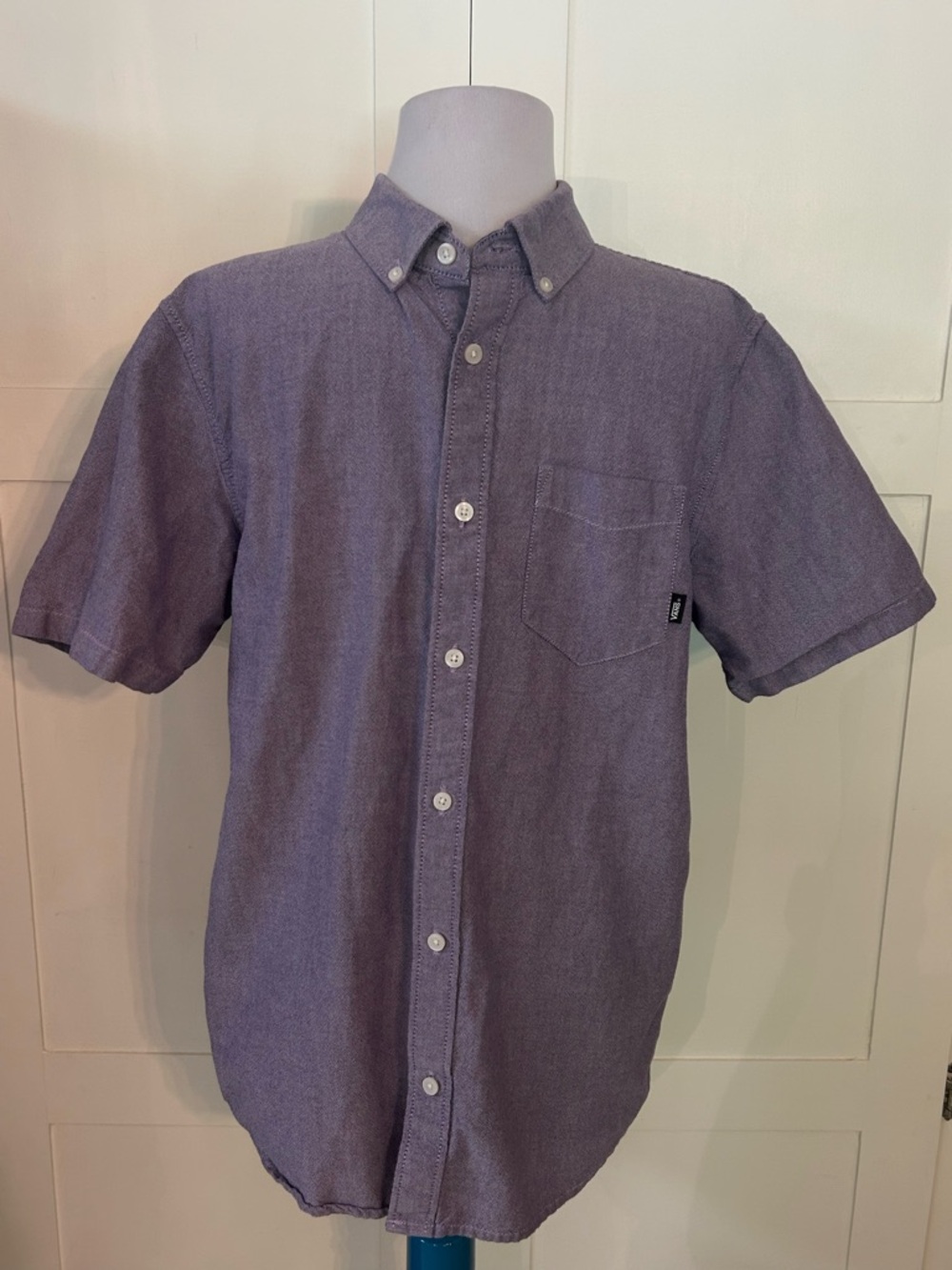 Men's Van’s Short-Sleeve Oxford Button-Down Shirt - Light Purple